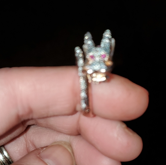 Rose gold colored, amethyst dragon ring. - Picture 2 of 4